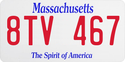 MA license plate 8TV467