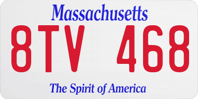 MA license plate 8TV468