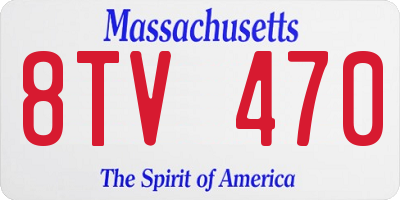 MA license plate 8TV470