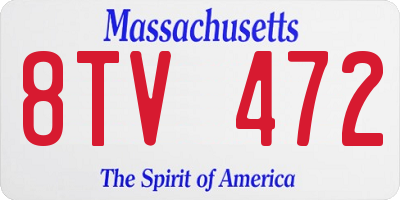 MA license plate 8TV472