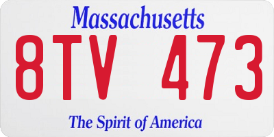 MA license plate 8TV473