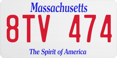 MA license plate 8TV474