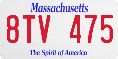 MA license plate 8TV475