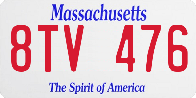 MA license plate 8TV476