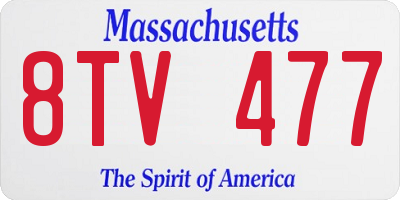 MA license plate 8TV477