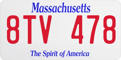 MA license plate 8TV478