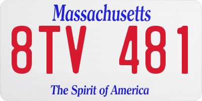 MA license plate 8TV481