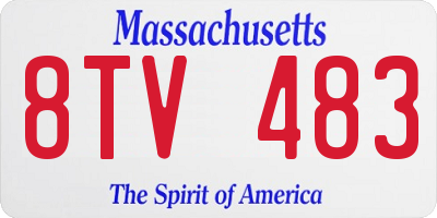 MA license plate 8TV483