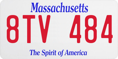 MA license plate 8TV484