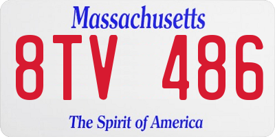 MA license plate 8TV486