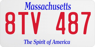 MA license plate 8TV487