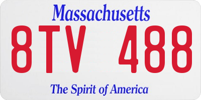 MA license plate 8TV488