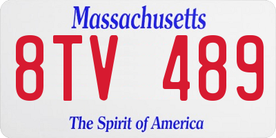MA license plate 8TV489