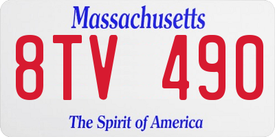 MA license plate 8TV490
