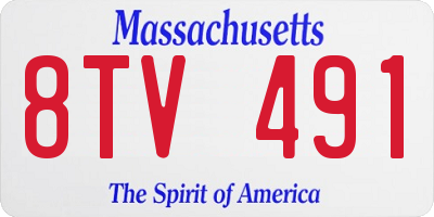 MA license plate 8TV491