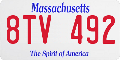 MA license plate 8TV492