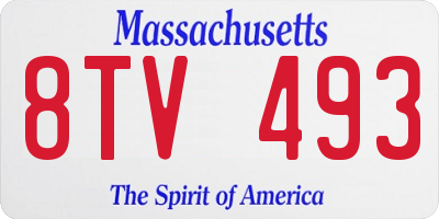 MA license plate 8TV493