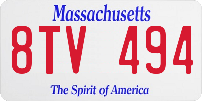 MA license plate 8TV494