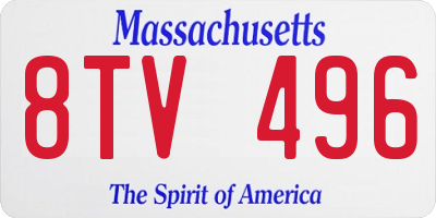 MA license plate 8TV496