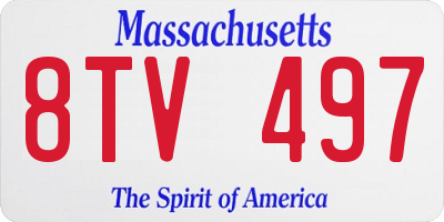 MA license plate 8TV497