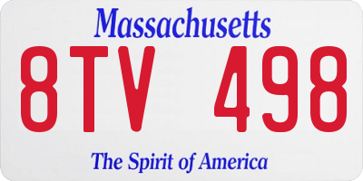 MA license plate 8TV498