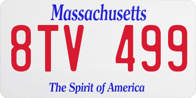 MA license plate 8TV499