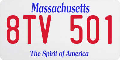 MA license plate 8TV501