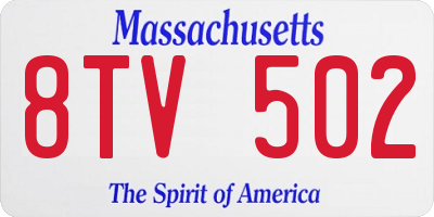 MA license plate 8TV502