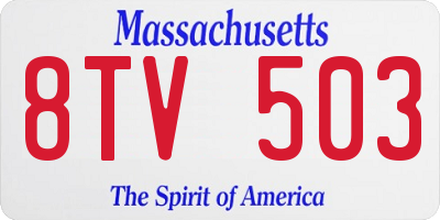 MA license plate 8TV503