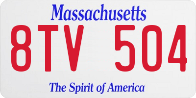 MA license plate 8TV504