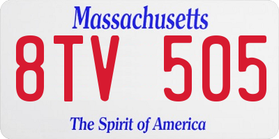 MA license plate 8TV505