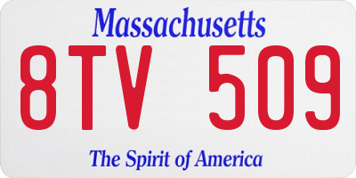 MA license plate 8TV509