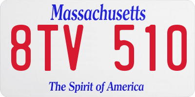 MA license plate 8TV510