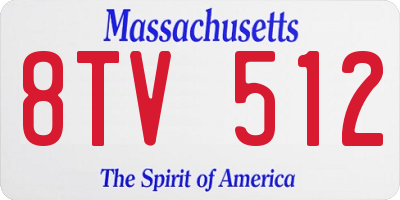 MA license plate 8TV512