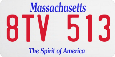 MA license plate 8TV513