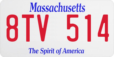MA license plate 8TV514