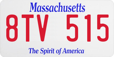 MA license plate 8TV515