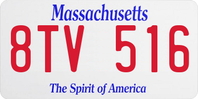 MA license plate 8TV516