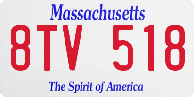 MA license plate 8TV518