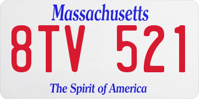 MA license plate 8TV521