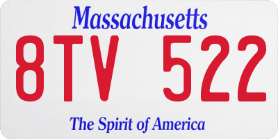 MA license plate 8TV522