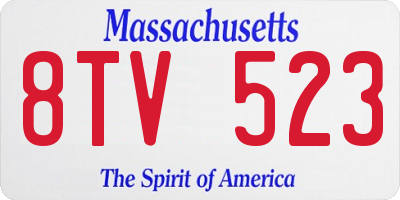 MA license plate 8TV523