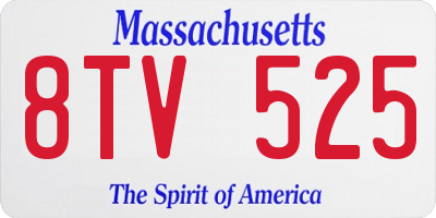 MA license plate 8TV525
