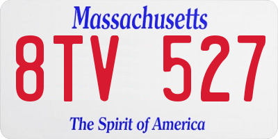 MA license plate 8TV527