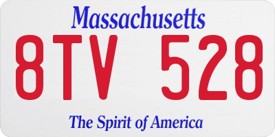 MA license plate 8TV528