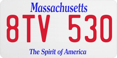 MA license plate 8TV530