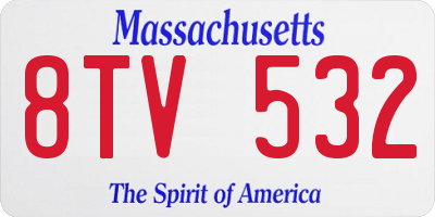 MA license plate 8TV532