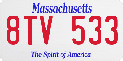MA license plate 8TV533