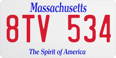 MA license plate 8TV534