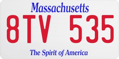 MA license plate 8TV535